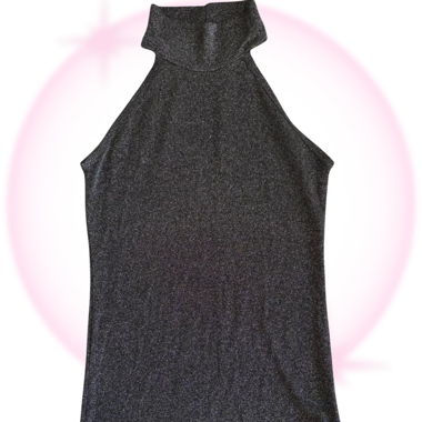 Y2K Metallic Halter Top
