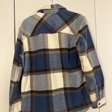 Overshirt a quadri Blu/Bianco
