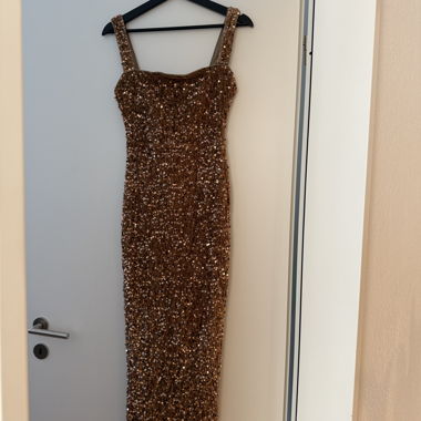 Abito con paillettes - Marrone