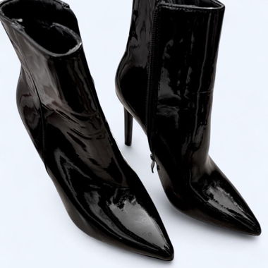 Black Patent Ankle Boots
