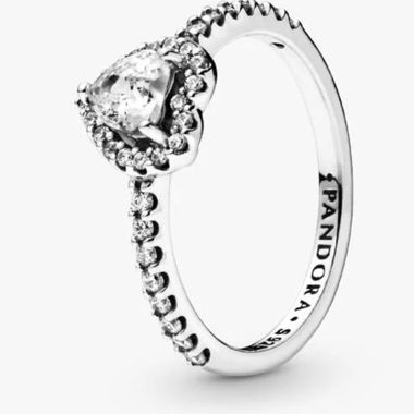 Pandora Ring mit Herzstein, Silber