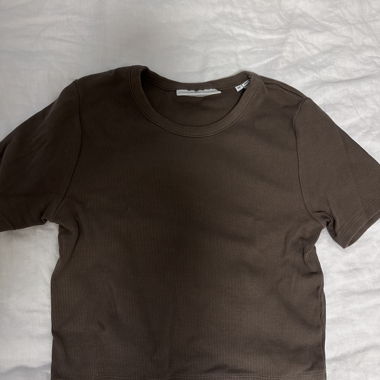 Brown JJXX Crop T-Shirt, Size M