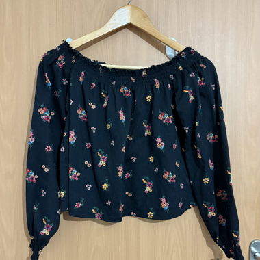 Camicia/Blusa floreale nera