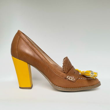 High-Heel Leder Loafers