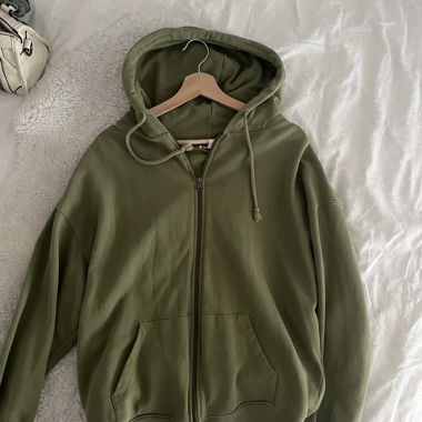 Green Zip Hoodie Subdued