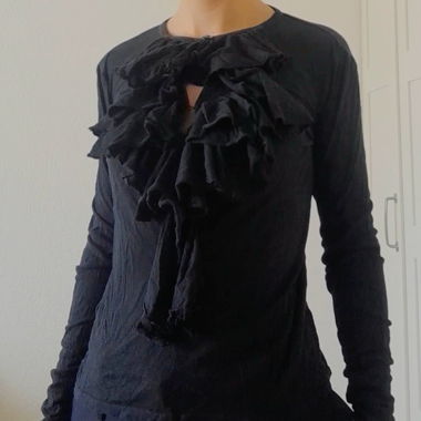 Ralph Lauren blouse black with ruffles