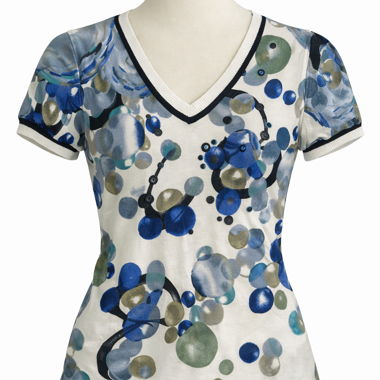 T-Shirt mit V-Ausschnitt-Print