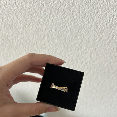 Zirkon SWIRL Kristall Gold Ring - 18k vergoldet