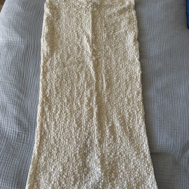Cream Stretchy Midi Skirt