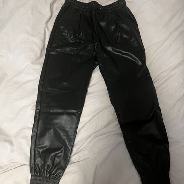 Fake Leather Baggy Pants