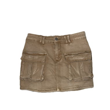 Beige Cargo Mini Skirt