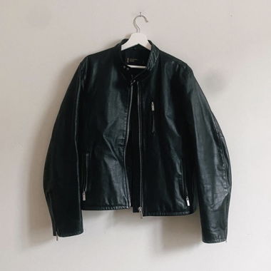 Rare LEVI'S STA-PREST Vintage Black Leather Jacket