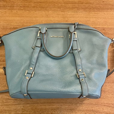 Michael Kors blue leather handbag