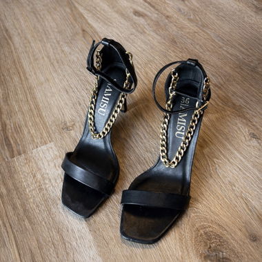 Black high-heel sandals 36