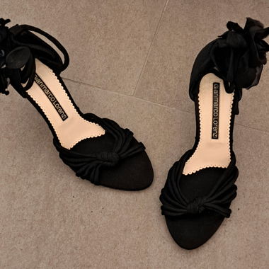 Escarpins à lacets Gianmarco Lorenzi avec fleur