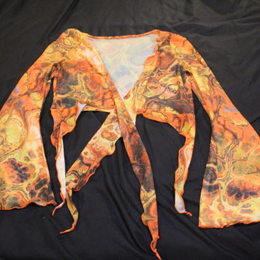 Haut portefeuille à motif orange