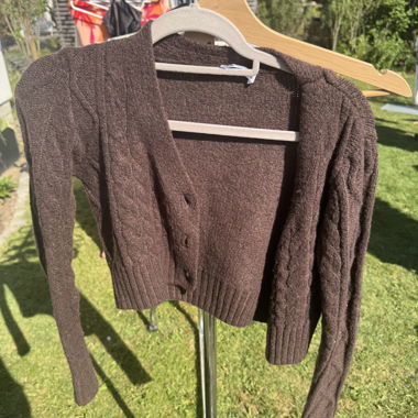 Veste en tricot marron