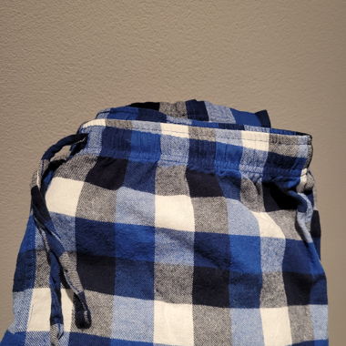 Pyjama - gross kariertem Muster Blau - L