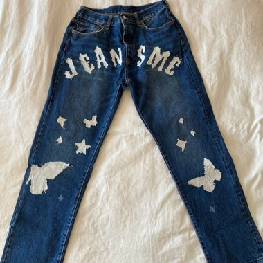 Jeans blu Zara modificati stile Y2K