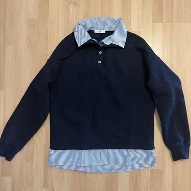 Überlagertes Sweat-Poloshirt