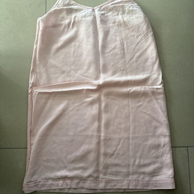 Pink Satin Dress with Spaghetti Straps
