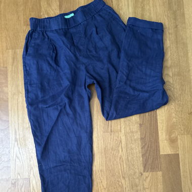 Dunkelblau Leinen hose