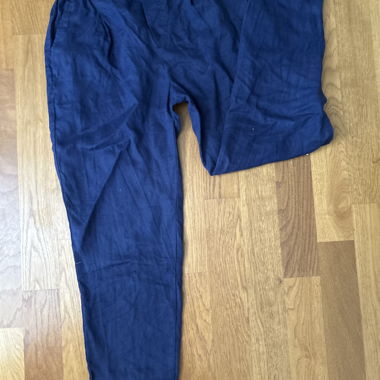 Pantaloni in lino blu scuro