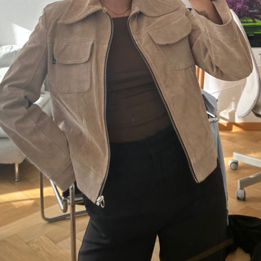 Suede Beige Lederjacke