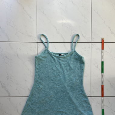 Turquoise frotté mini dress