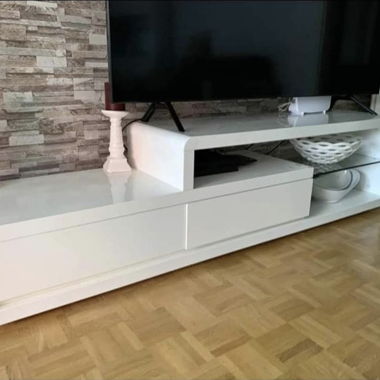 Mobile TV Lucido Bianco – 180 cm