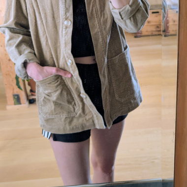 Giacca in velluto a coste beige