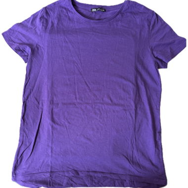 T-shirt basic Zara lilla girocollo maniche corte in cotone