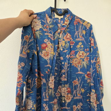 Sézane Floral Button-Down Shirt – Size 40