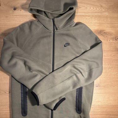 Khaki Nike zip-up hoodie