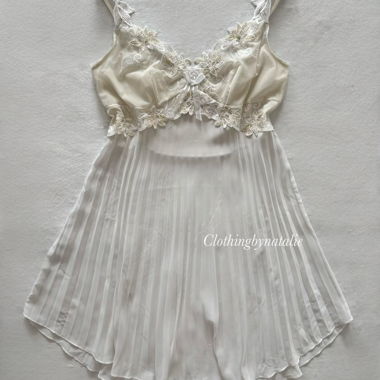 Canotta in chiffon plissettato Fairy White Taglia M