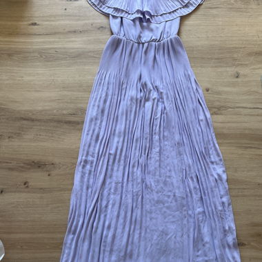 Robe maxi plissée lilas
