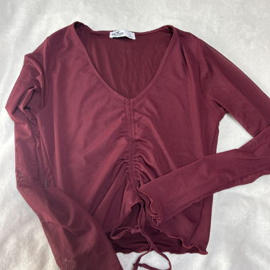 Maglia Hollister a maniche lunghe bordeaux