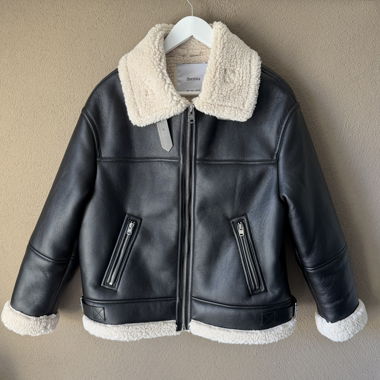 Veste en cuir Bershka