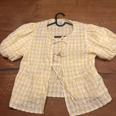 Yellow Women’s Blouse with Tie Band
