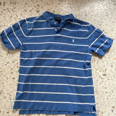 Polo-Shirt blau gestreift