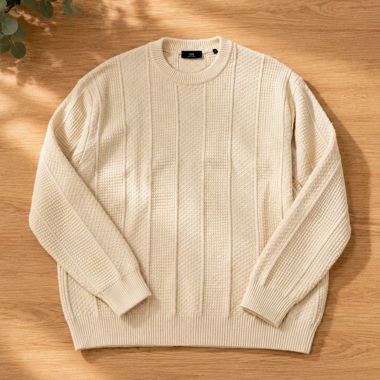 Maglione in maglia color crema