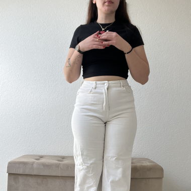 Pantalon en velour blanc 
