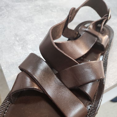 Sandales italienne d'été cuir 44 brun
