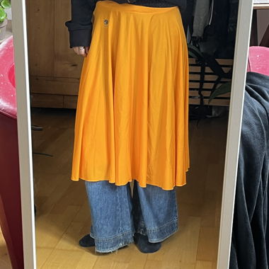 Long orange skirt