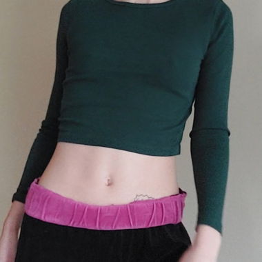 dark green cropped long sleeve