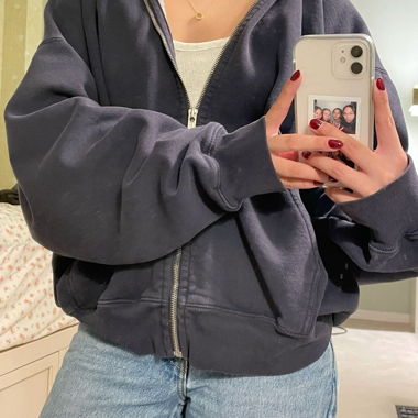 Dunkle Zip-Hoodie
