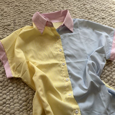 Trendiges Colorblock-Hemd