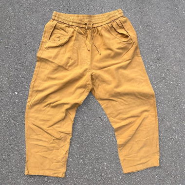 Pantalon en lin doux femme jaune