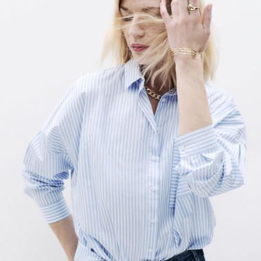 Blue striped Caroll shirt size S