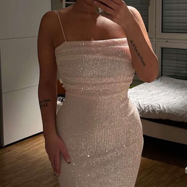 Abendkleid ( Pailettenkleid ) in rosa